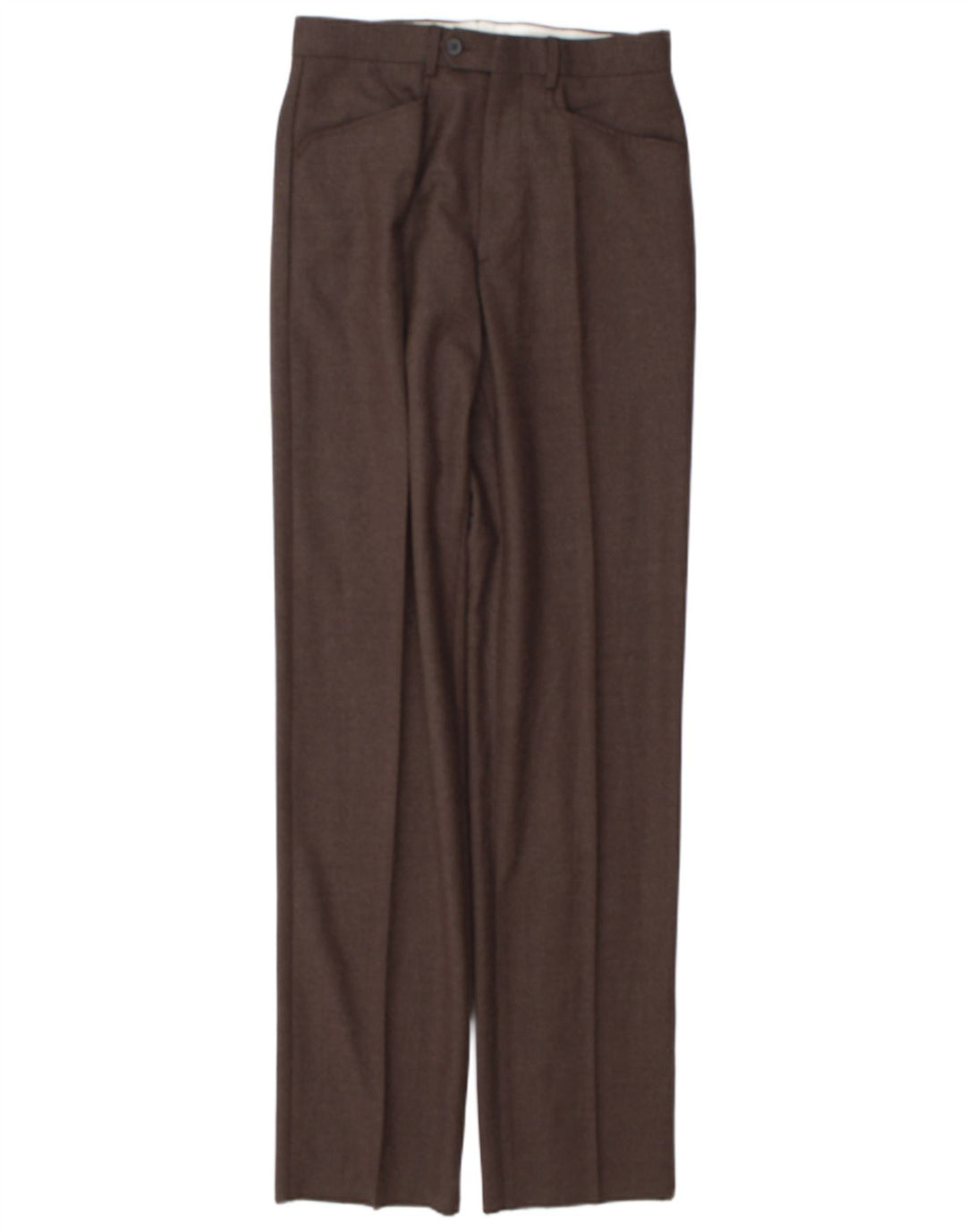 Pantaloni da abito dritti vintage da uomo W28 L35 Marrone