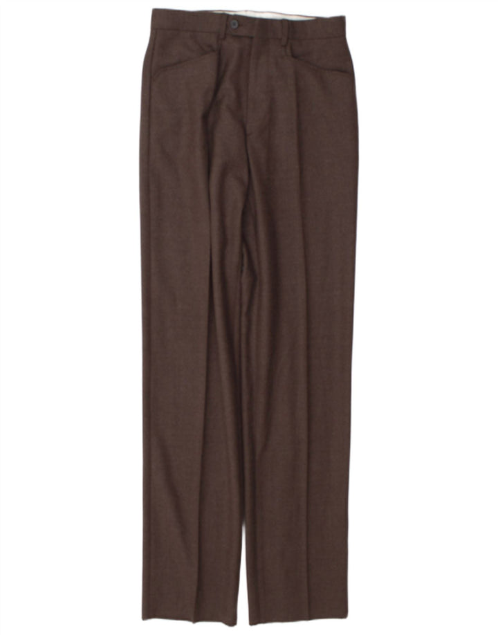 Pantaloni da abito dritti vintage da uomo W28 L35 Marrone