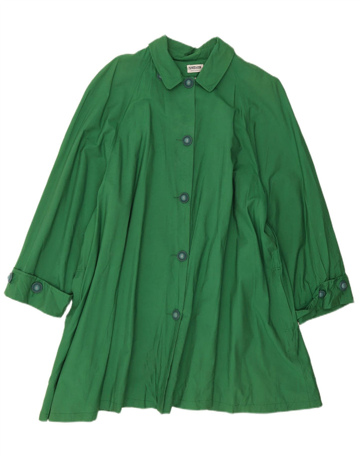 VINTAGE Womens Oversized Overcoat EU 46 XL Green Viscose