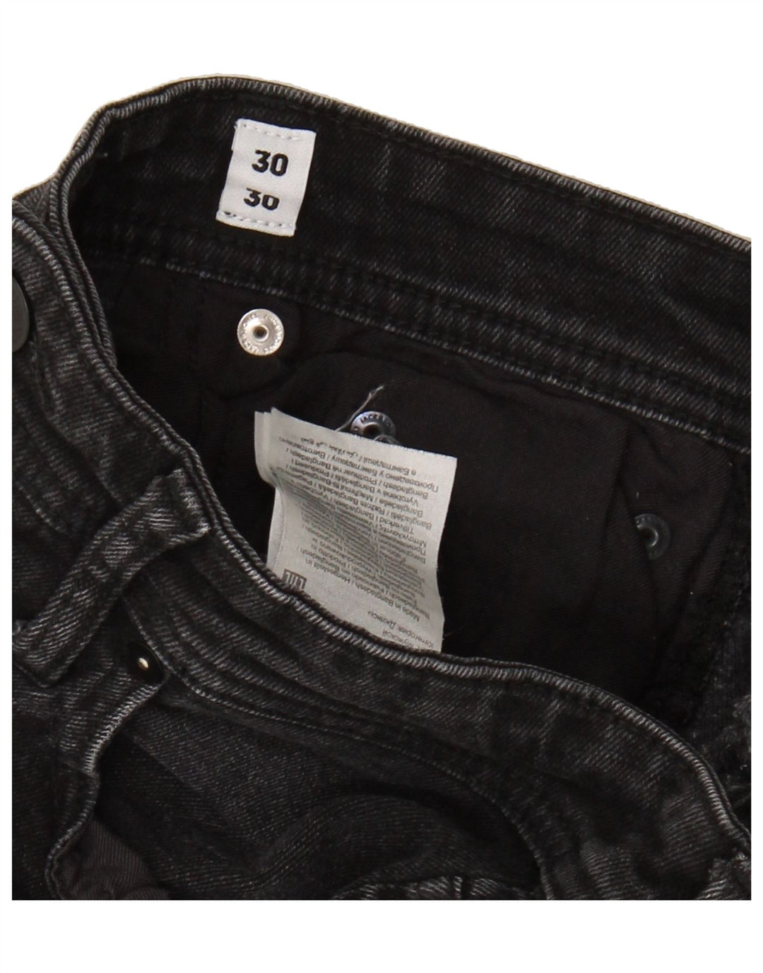 JACK & JONES Mens GLENN Slim Jeans W30 L30 Black Cotton Vintage Jack & Jones and Second-Hand Jack & Jones from Messina Hembry 