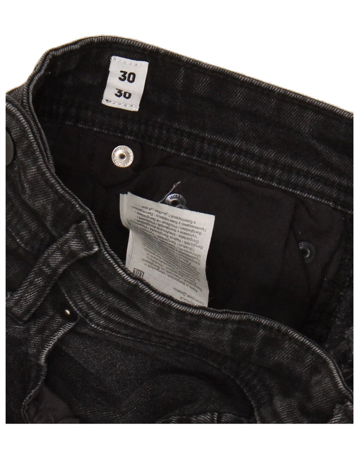 JACK & JONES Mens GLENN Slim Jeans W30 L30 Black Cotton Vintage Jack & Jones and Second-Hand Jack & Jones from Messina Hembry 