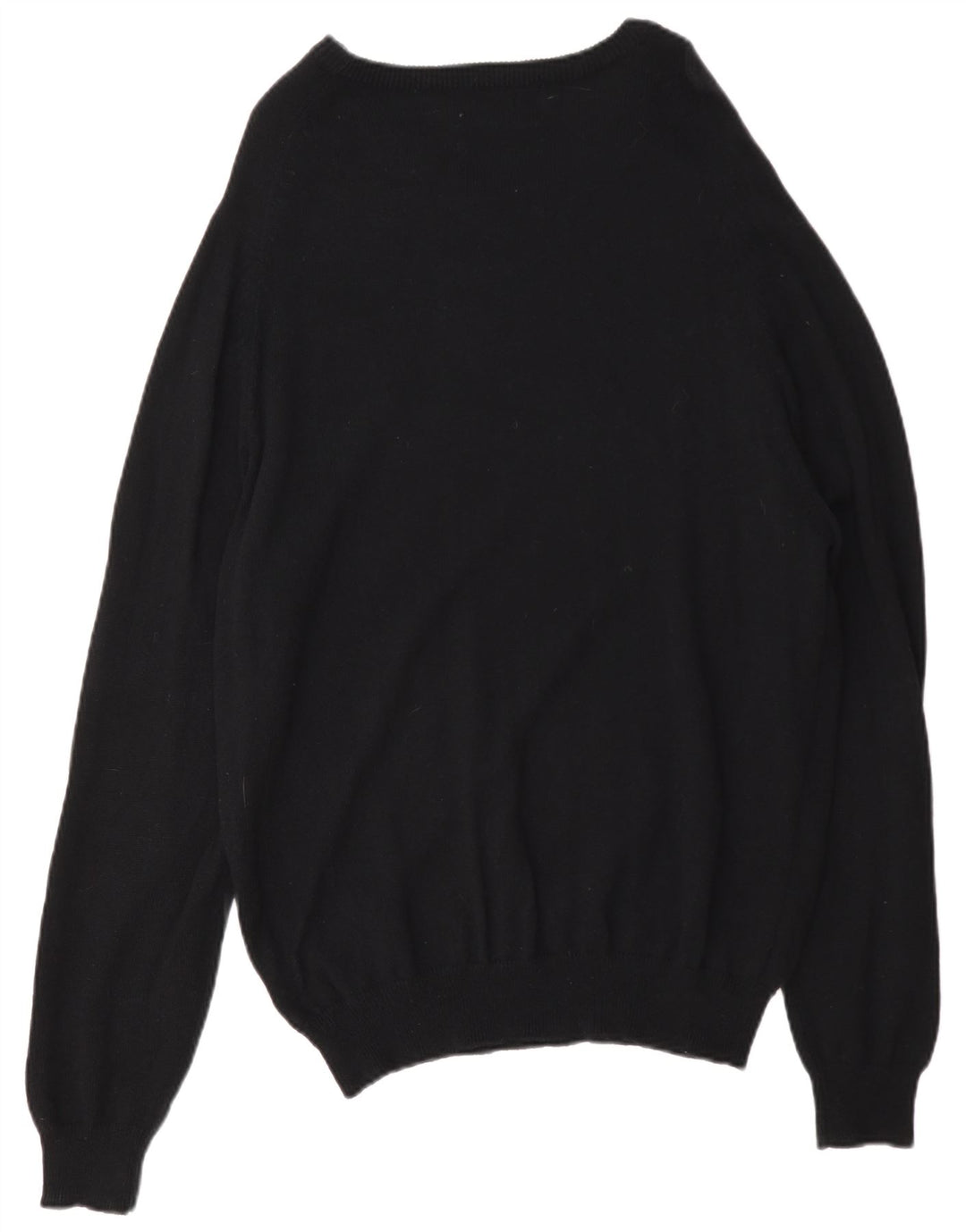 Maglione maglione girocollo da uomo Marks & Spencer vestibilità regolare grande lana nera