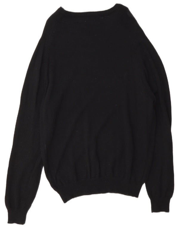 Maglione maglione girocollo da uomo Marks & Spencer vestibilità regolare grande lana nera