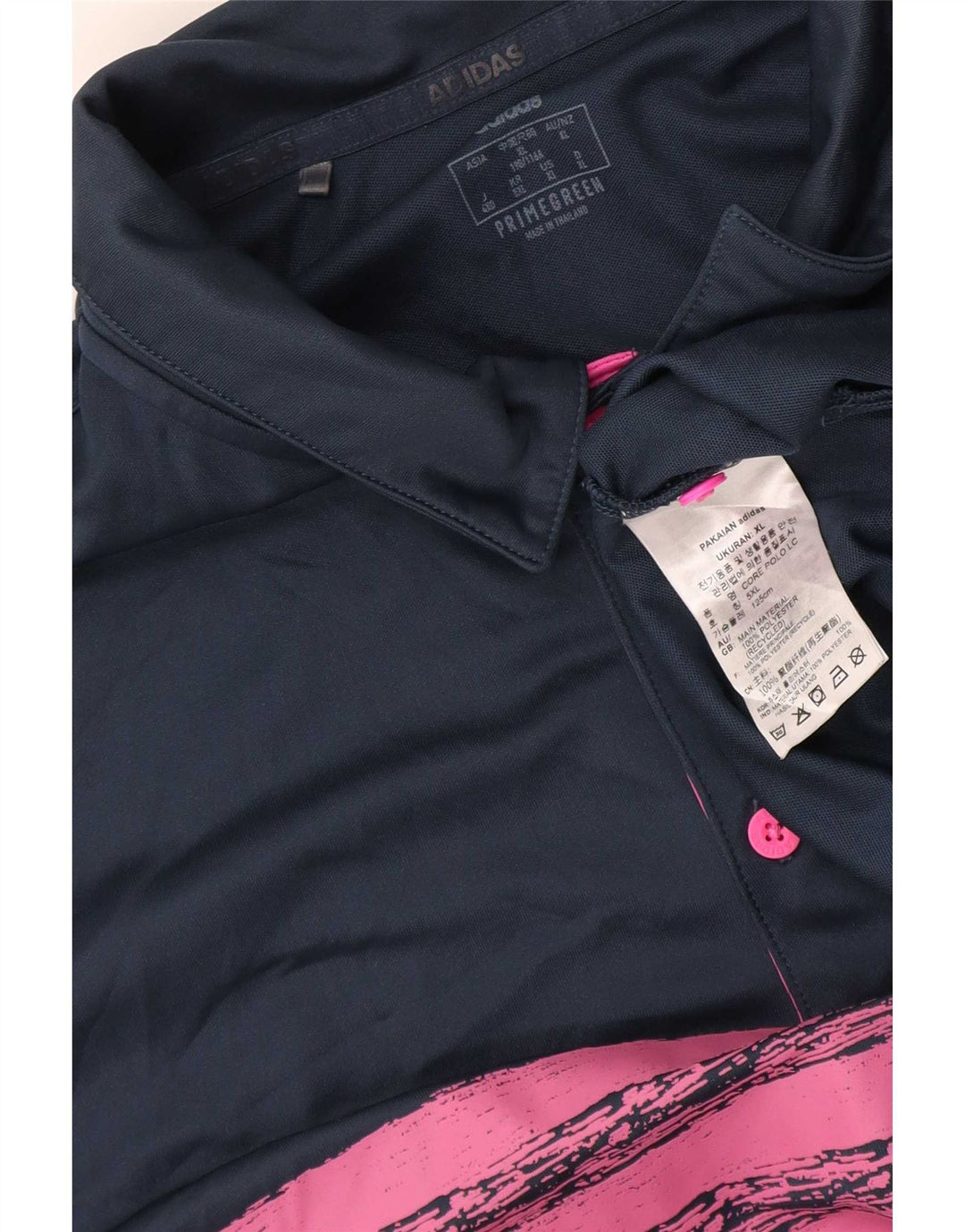 Polo Adidas da uomo XL in poliestere color block blu navy
