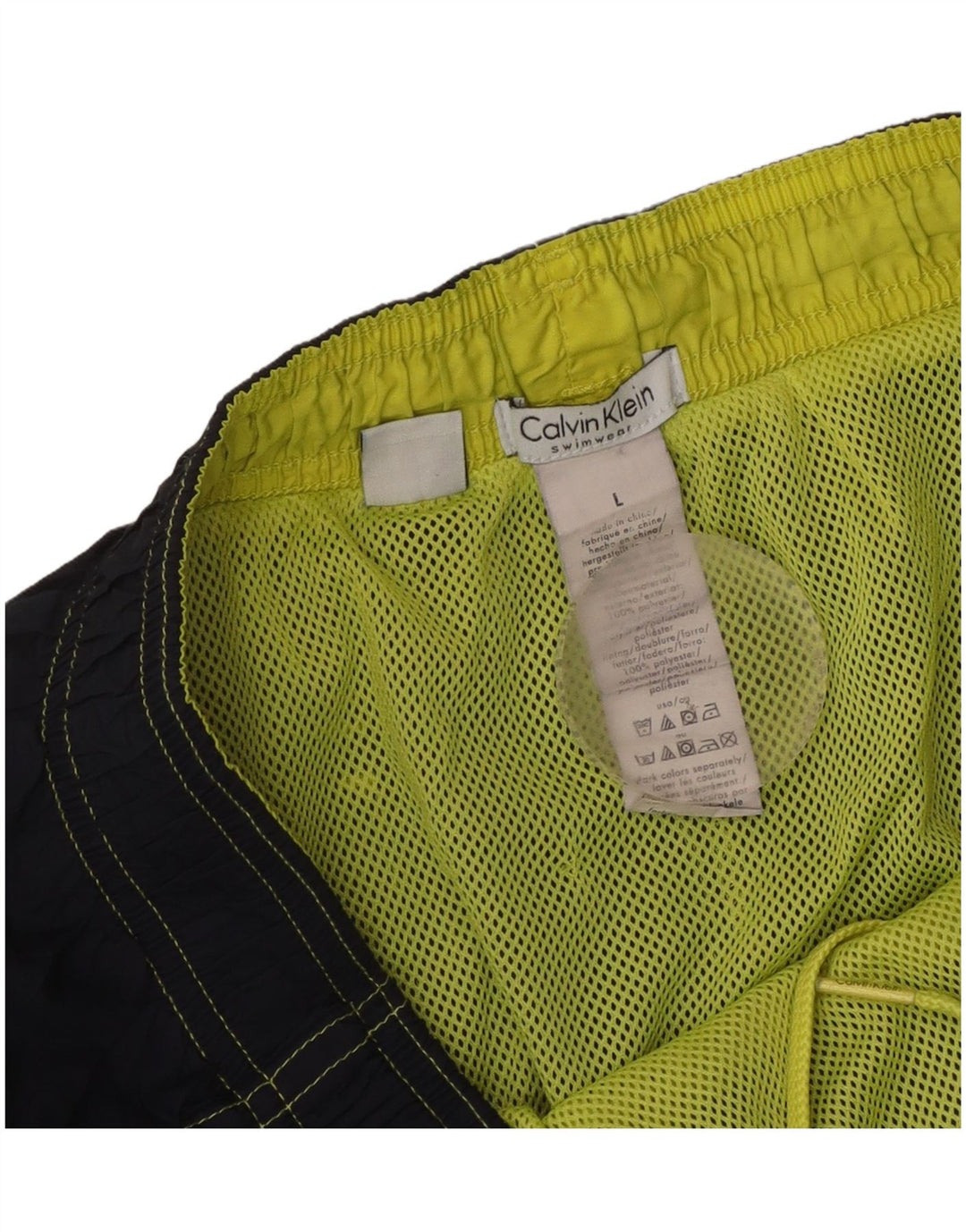 Pantaloncini da bagno grafici da uomo Calvin Klein grandi in poliestere blu navy
