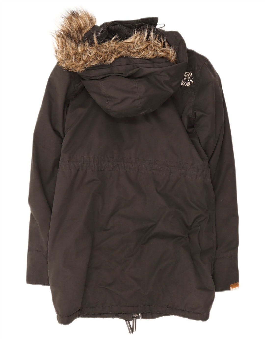 Giacca Parka Sherpa da donna con cappuccio Superdry UK 12 poliestere nero medio