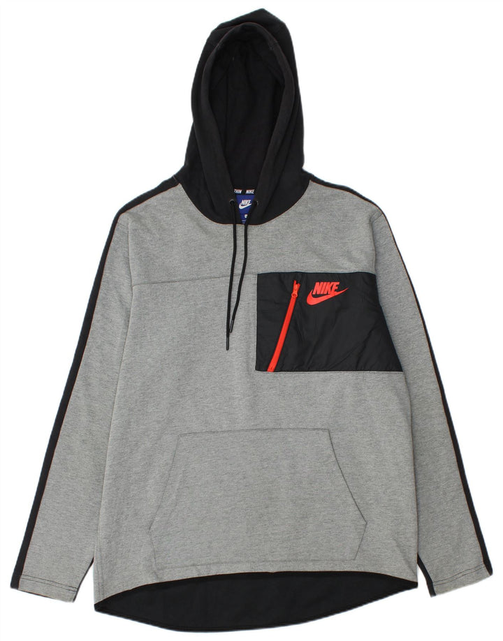 Felpa con cappuccio da uomo Nike Large in cotone color block grigio
