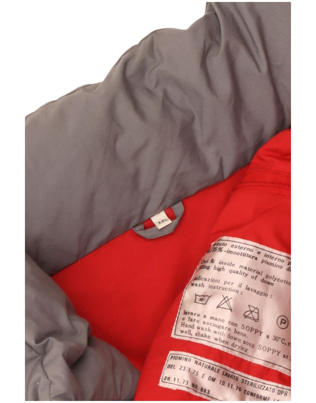 Giacca imbottita con cappuccio vintage da uomo UK 44 2XL Poliestere grigio