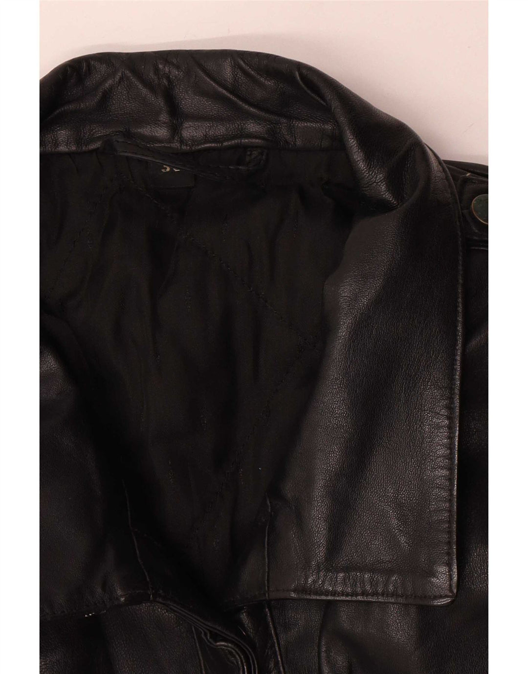 Giacca in pelle oversize da donna vintage EU 36 piccola in pelle nera