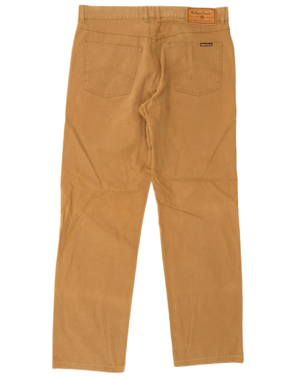 Pantaloni casual dritti da uomo Marlboro Classics W36 L32 in cotone beige