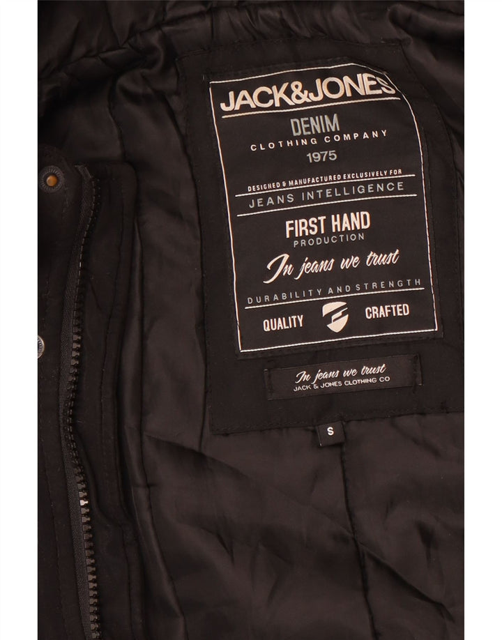 Giubbotto bomber con cappuccio da uomo Jack & Jones UK 36 piccolo nero