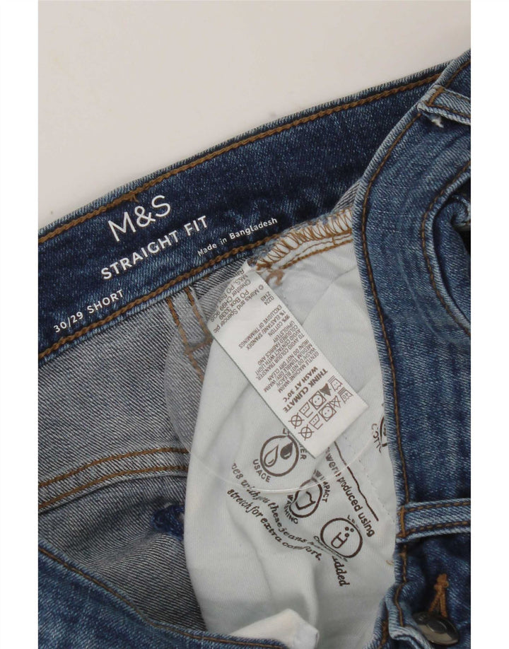 Jeans dritti da uomo Marks & Spencer W30 L29 cotone blu