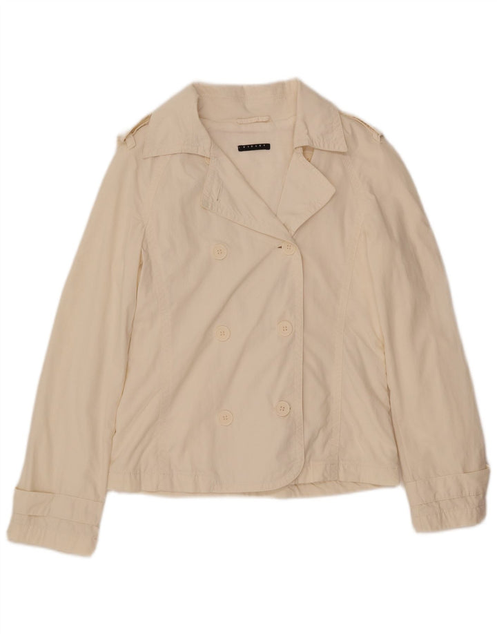 Caban da donna Sisley IT 40 piccolo in cotone bianco sporco