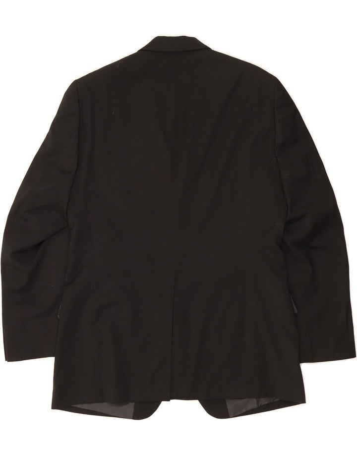 DOCKERS Mens 2 Button Blazer Jacket UK 40 Large Black Polyester Vintage Dockers and Second-Hand Dockers from Messina Hembry 