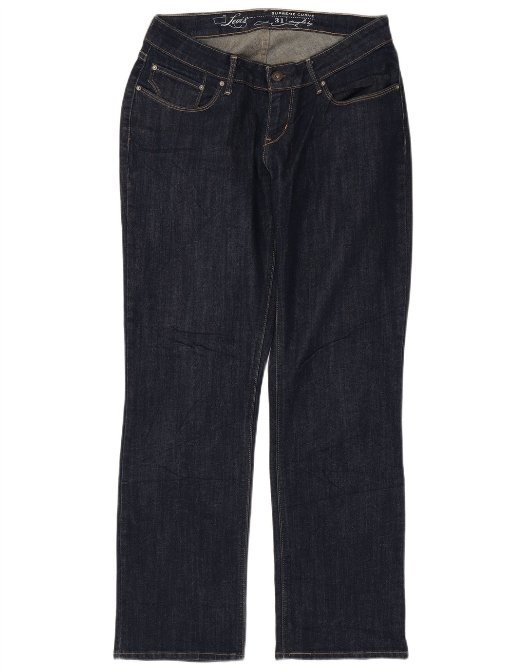 Jeans dritti da donna LEVI'S W31 L30 cotone blu navy