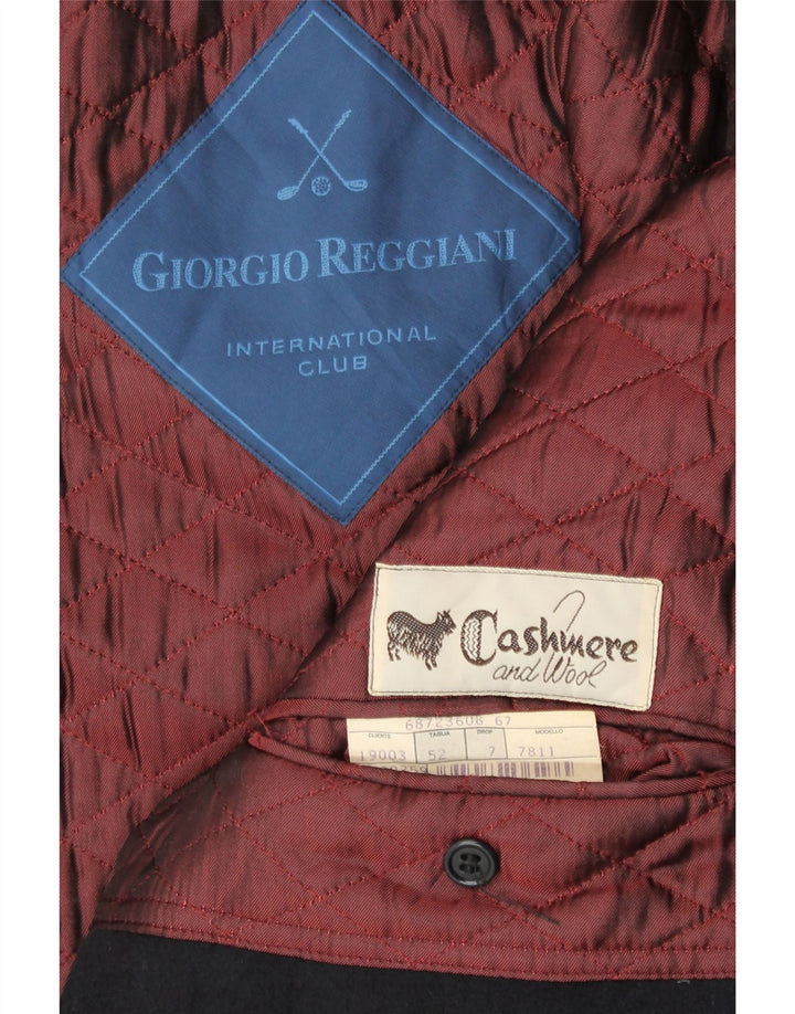 Cappotto Uomo VINTAGE IT 52 XL Blu Navy Cashmere