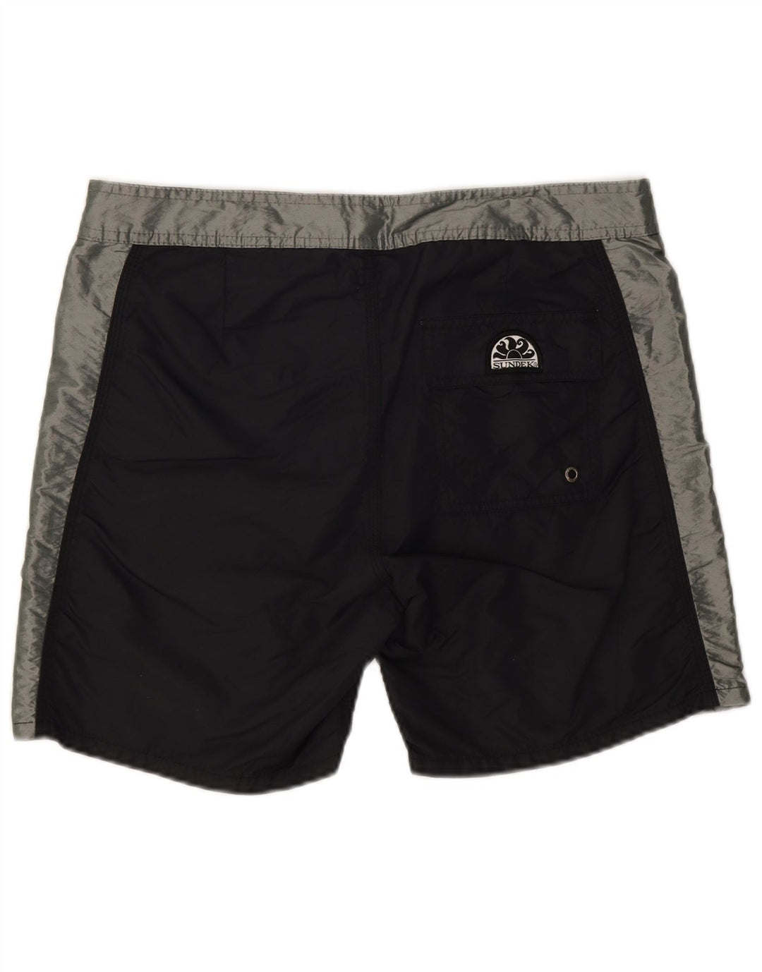 Pantaloncini da bagno grafici da uomo SUNDEK nylon color block medio nero