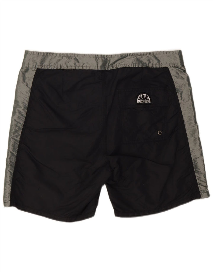 Pantaloncini da bagno grafici da uomo SUNDEK nylon color block medio nero