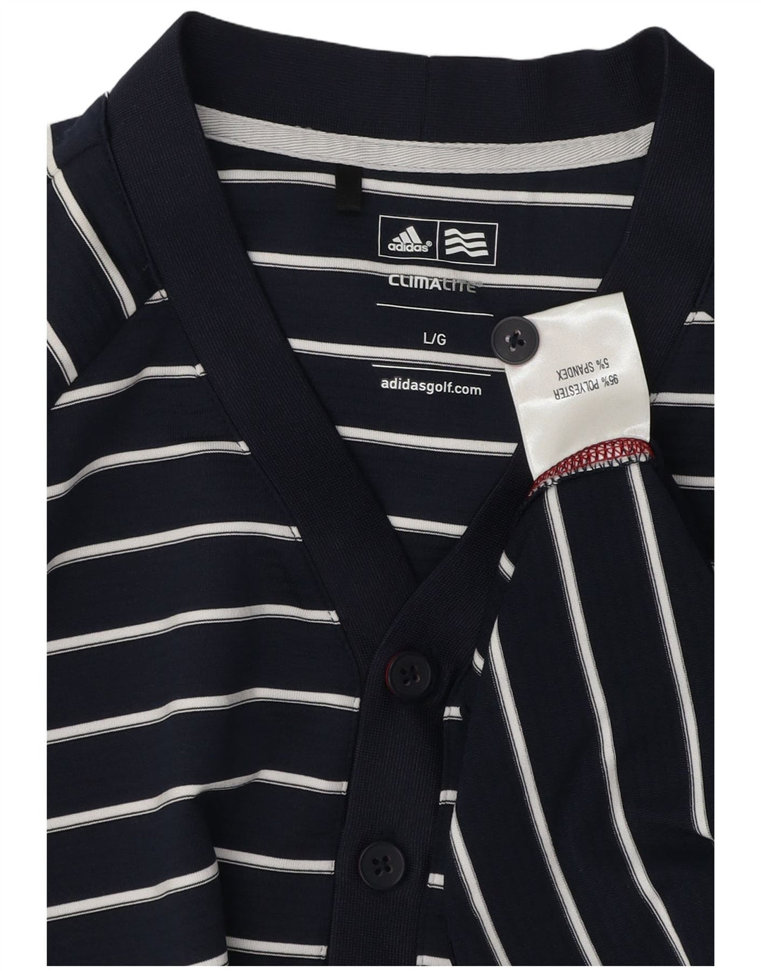 Adidas Uomo Climalite Felpa Maglione Grande Poliestere a Righe Blu Navy