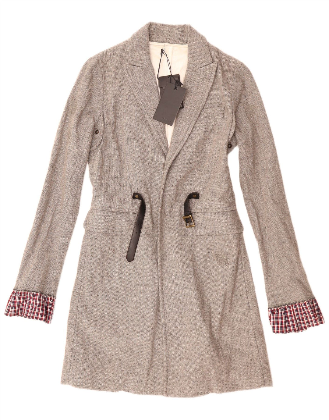 Cappotto Donna Dsquared2 IT 42 Lana Spinata Grigio Medio