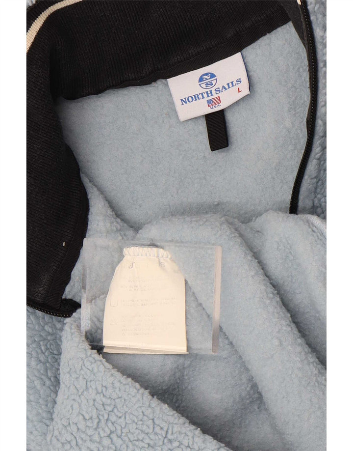 Maglione in pile da uomo North Sails con zip e collo grande in poliestere blu