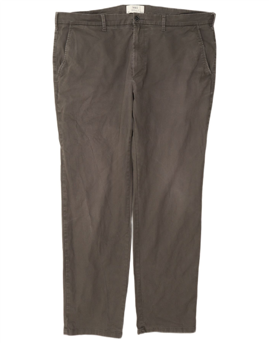 Pantaloni chino vestibilità regolare da uomo Marks & Spencer W40 L33 cotone grigio