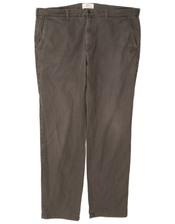 Pantaloni chino vestibilità regolare da uomo Marks & Spencer W40 L33 cotone grigio