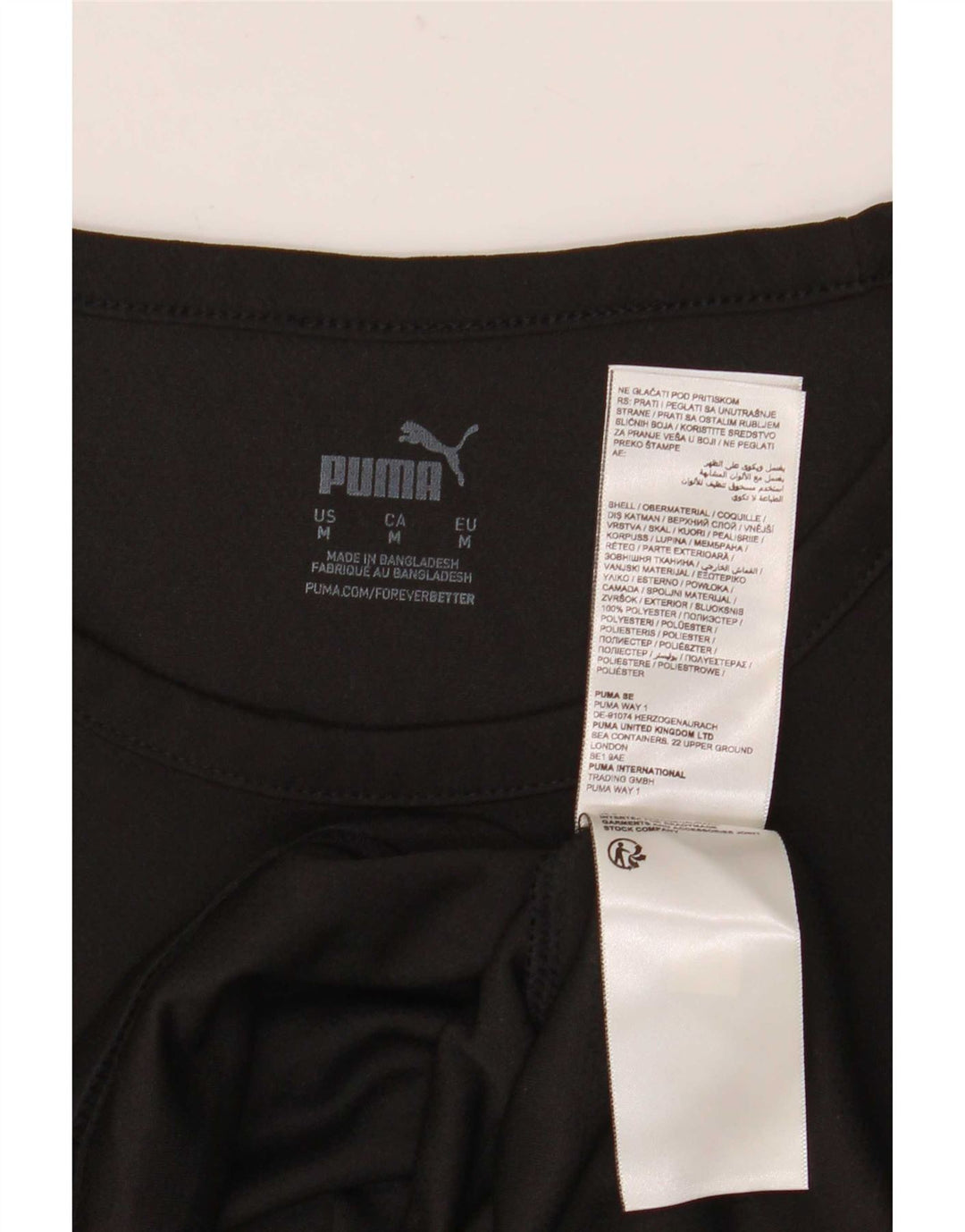 T-shirt da uomo Puma Top in poliestere color block medio nero