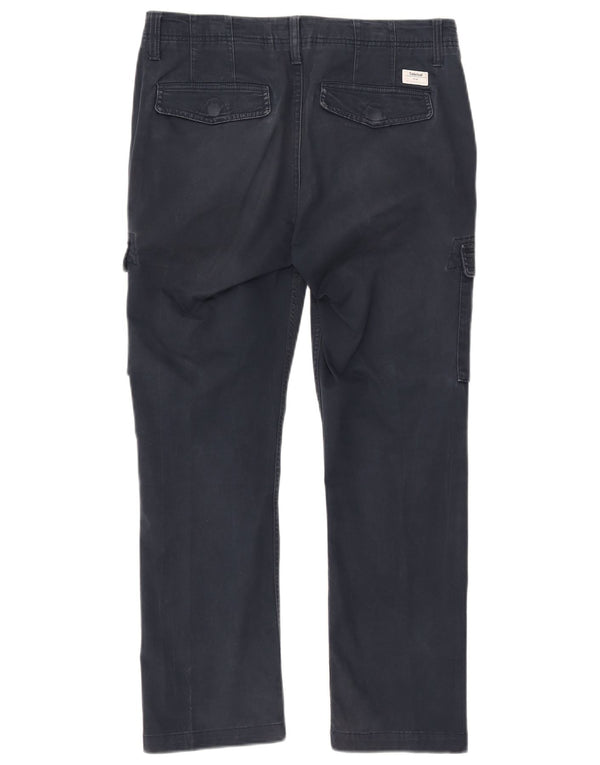 Pantaloni cargo dritti da uomo TIMBERLAND W30 L27 cotone blu navy