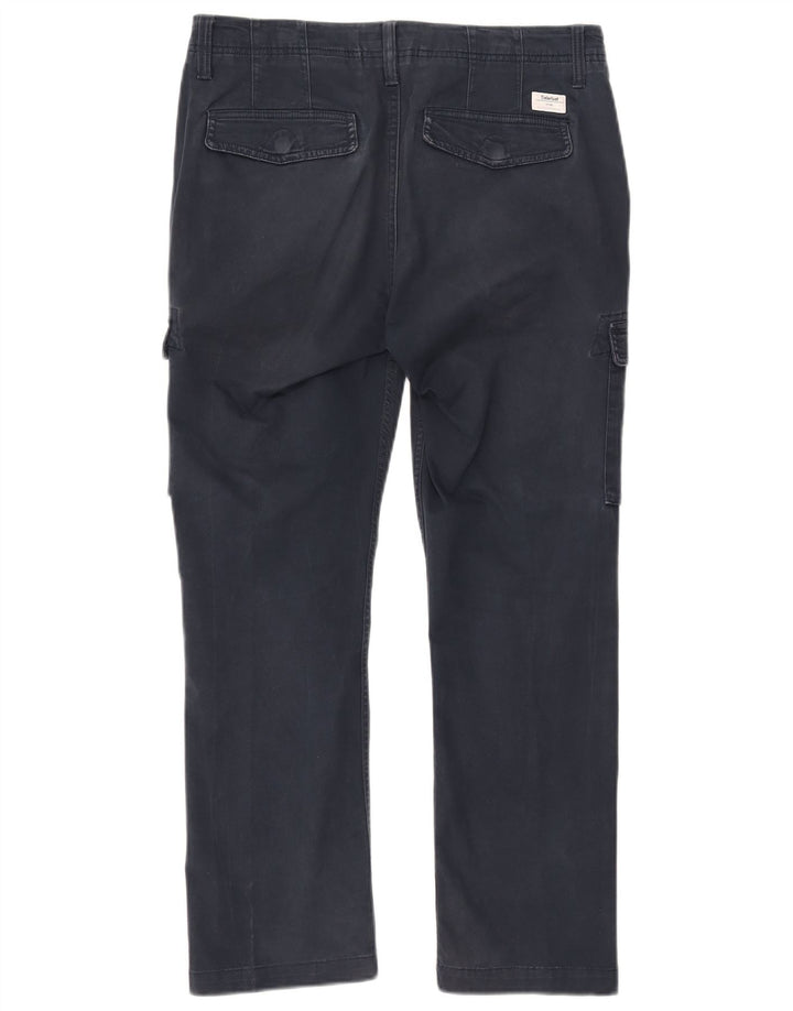 Pantaloni cargo dritti da uomo TIMBERLAND W30 L27 cotone blu navy