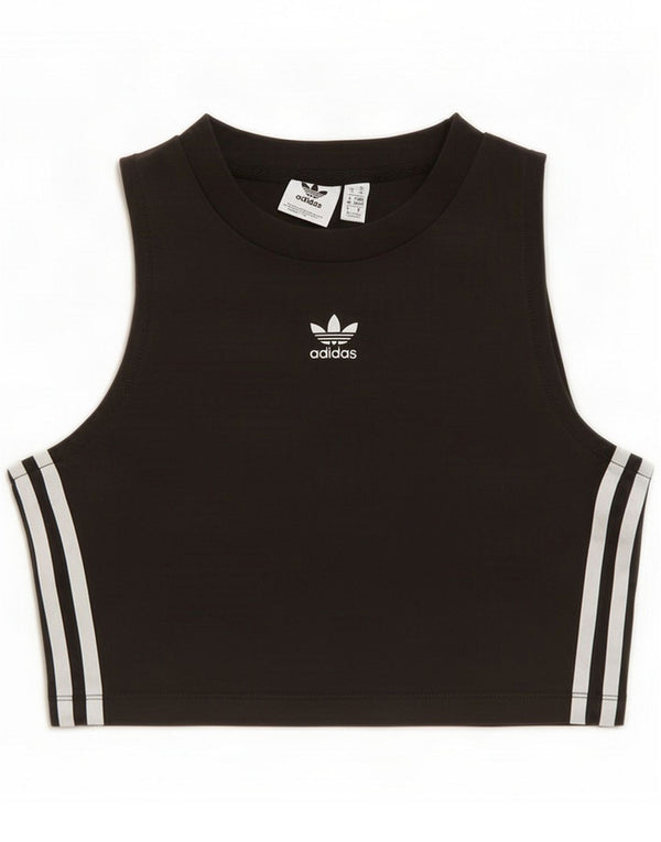 Adidas Canotta corta da donna UK 6 XS Nero
