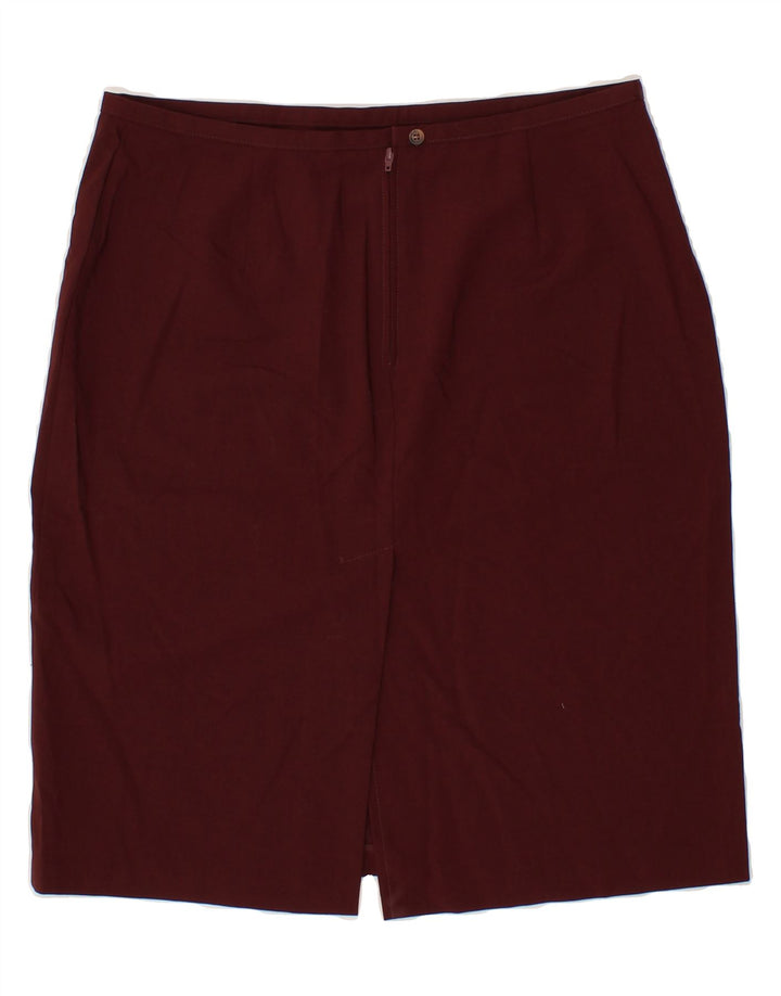 BENETTON Womens Pencil Skirt IT 46 Large W32  Burgundy Wool Vintage Benetton and Second-Hand Benetton from Messina Hembry 
