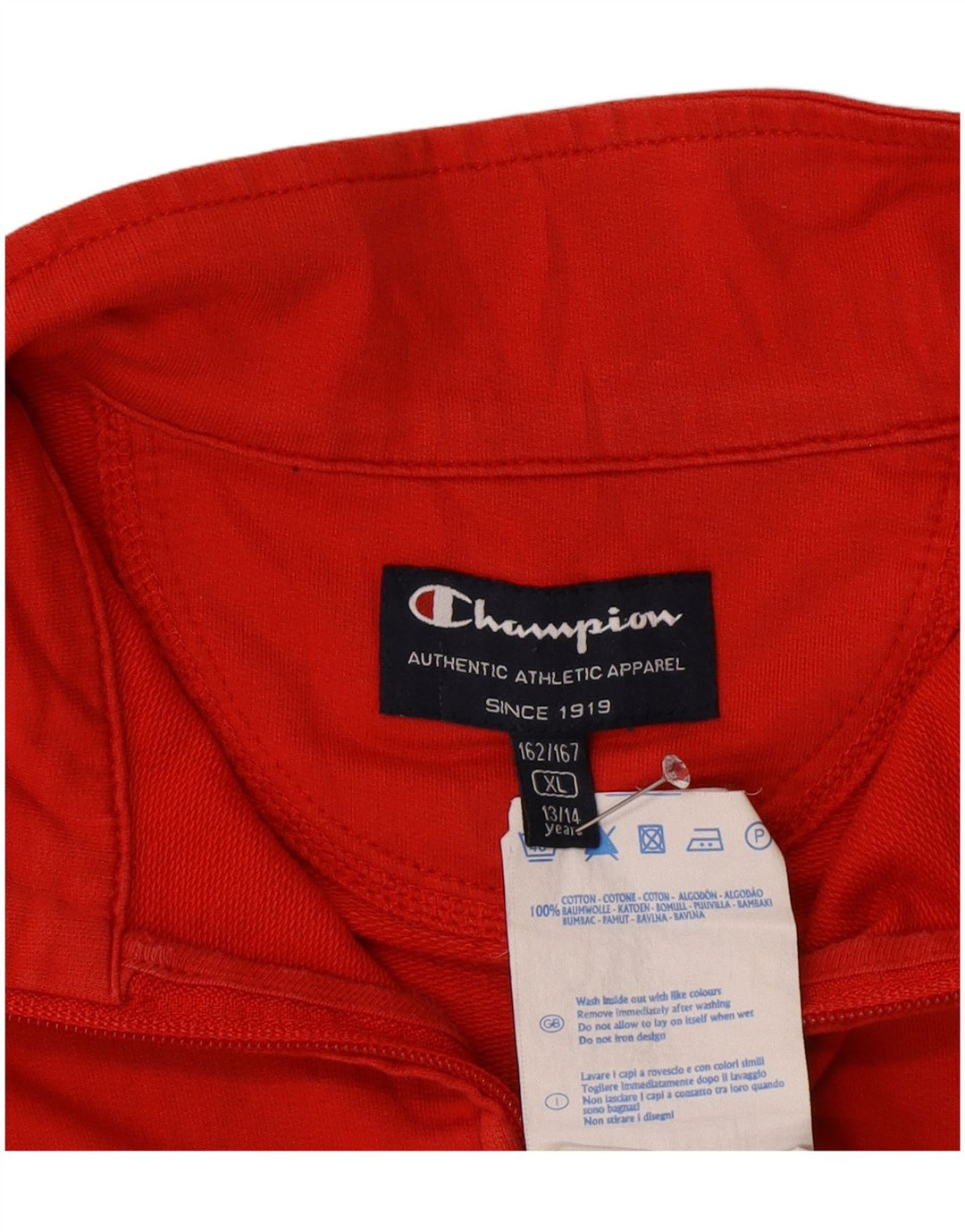 Giacca da tuta grafica Champion da ragazzo 13-14 anni XL in cotone rosso