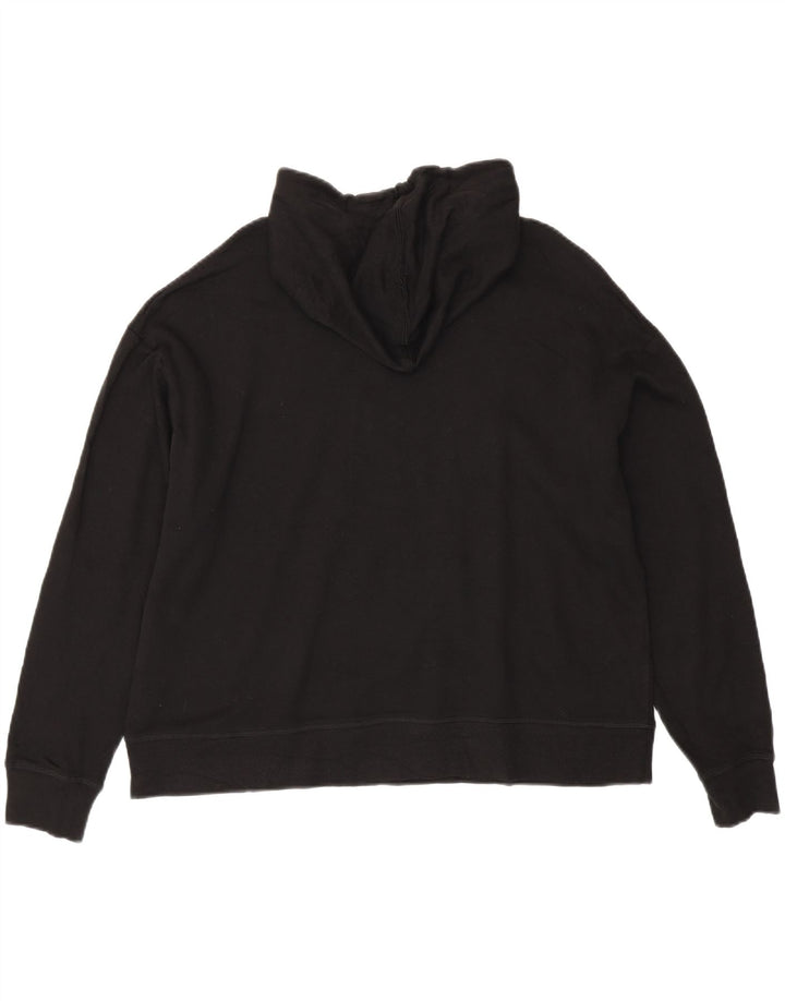 Maglione con cappuccio oversize grafico Reebok da donna UK 16 Large Nero