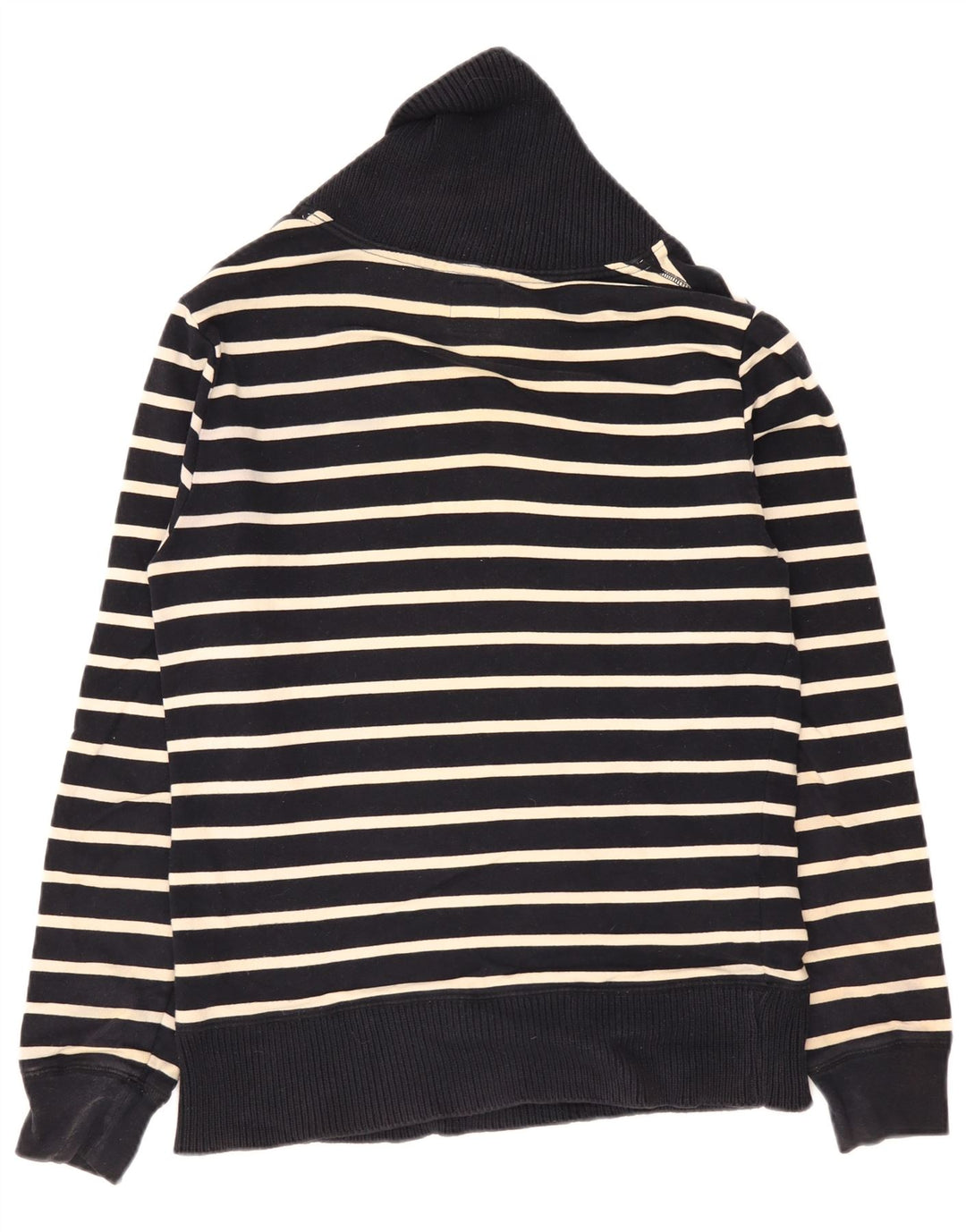 Maglione Zara da uomo con collo a scialle a righe blu navy medio
