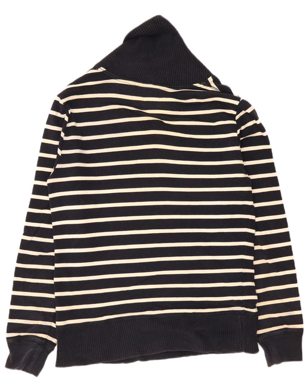 Maglione Zara da uomo con collo a scialle a righe blu navy medio