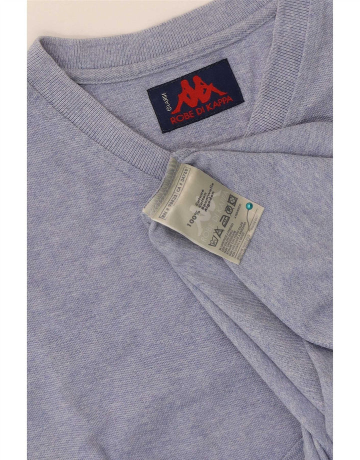 T-shirt Kappa da uomo a maniche corte Top Large in cotone blu