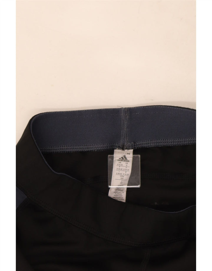 Leggings Capri da donna Adidas UK 8/10 Small Nero Colourblock Poliestere