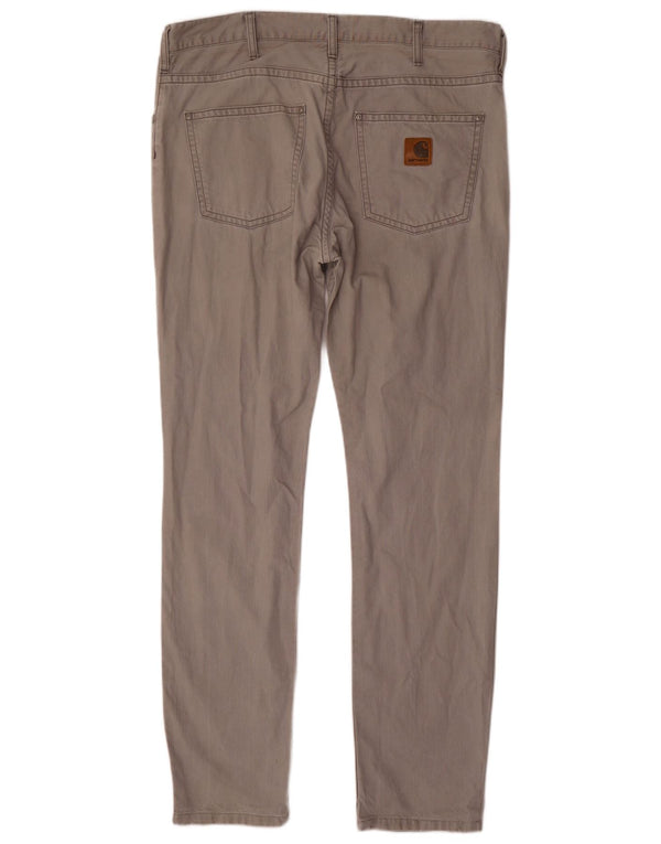Pantaloni casual slim da uomo CARHARTT W36 L34 cotone grigio