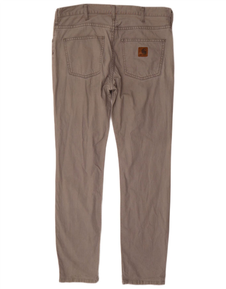 Pantaloni casual slim da uomo CARHARTT W36 L34 cotone grigio