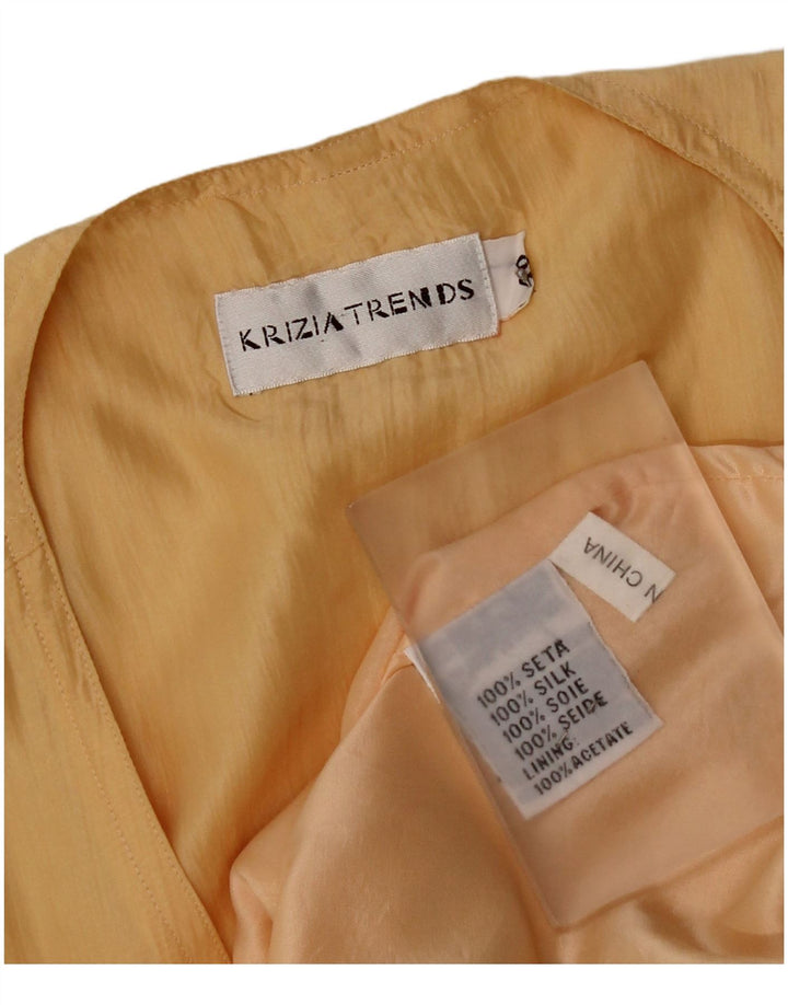 Top Cardigan Smanicato Donna Krizia IT 40 Small Giallo Seta