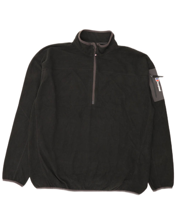 Maglione in pile da uomo Berghaus con zip e collo 2XL poliestere nero