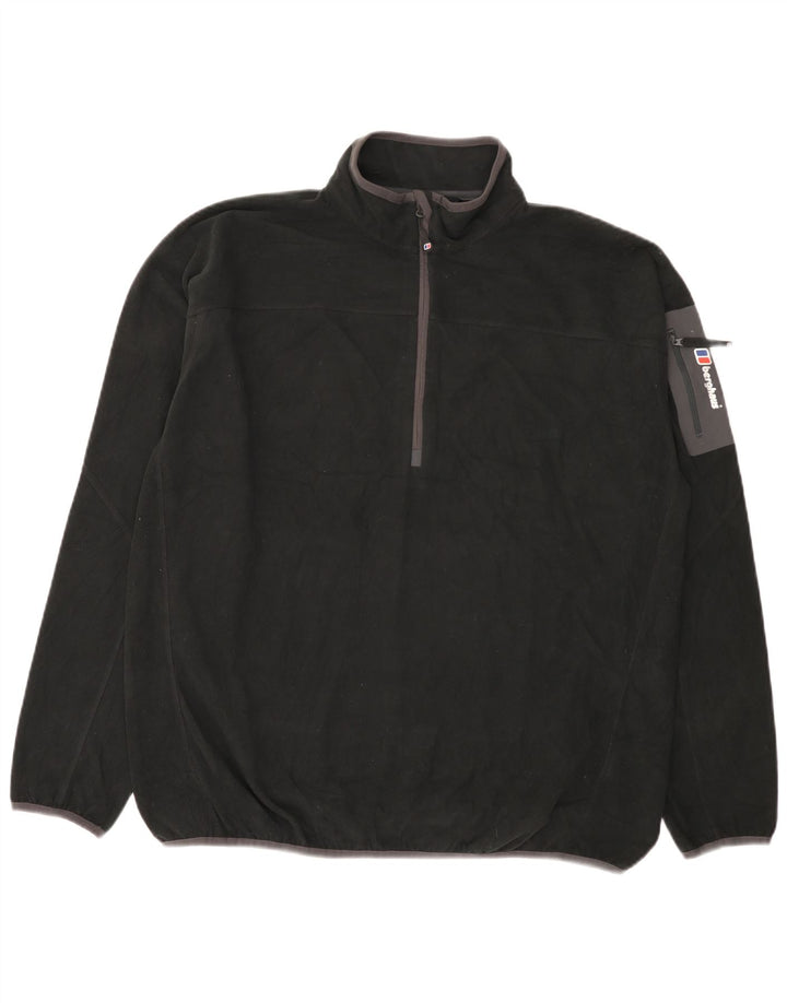 Maglione in pile da uomo Berghaus con zip e collo 2XL poliestere nero