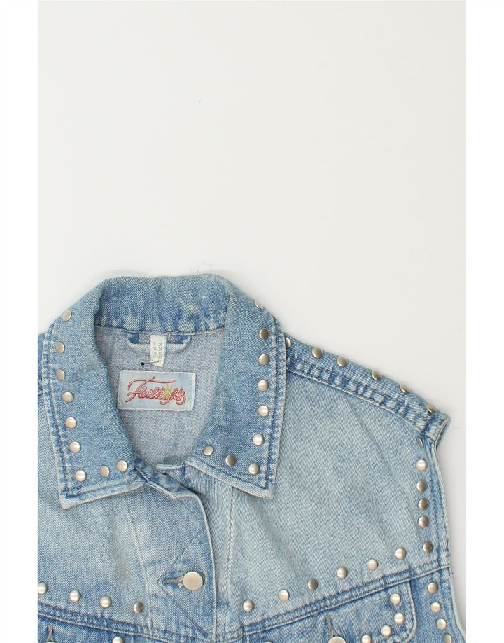 FLASH LIGHTS Womens Denim Gilet UK 10 Small Blue Cotton Vintage Flash Lights and Second-Hand Flash Lights from Messina Hembry 