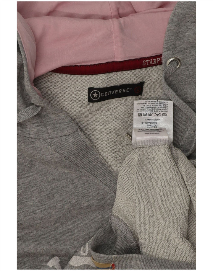 Maglione con cappuccio grafico Converse da donna Boston UK 16 grande grigio chiazzato