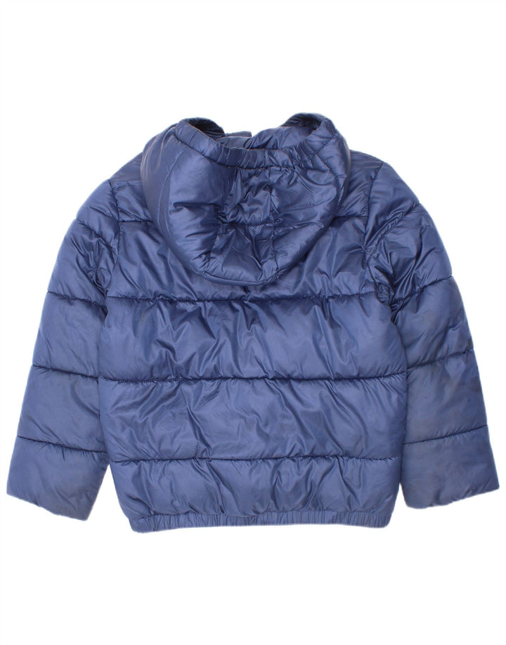 Giacca imbottita con cappuccio vintage da ragazzo 5-6 anni in poliestere blu navy