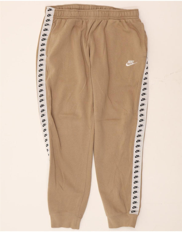 Pantaloni da tuta con grafica Nike da uomo Joggers XL Beige Colourblock Cotton