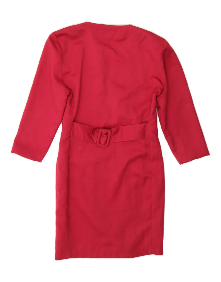 VINTAGE Womens 3/4 Sleeve Wrap Dress IT 42 Medium Red Vintage Vintage and Second-Hand Vintage from Messina Hembry 