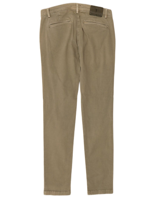 Pantaloni Chino Slim Donna Trussardi IT 38 XS W30 L31 Cotone Kaki