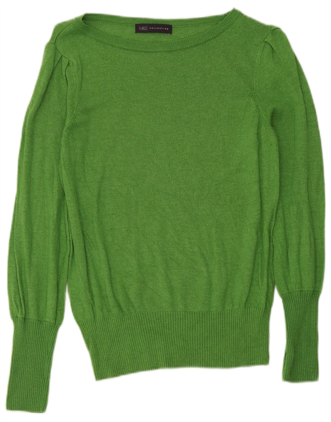 Maglione da donna Marks & Spencer con scollo a barca UK 12 Viscosa verde medio